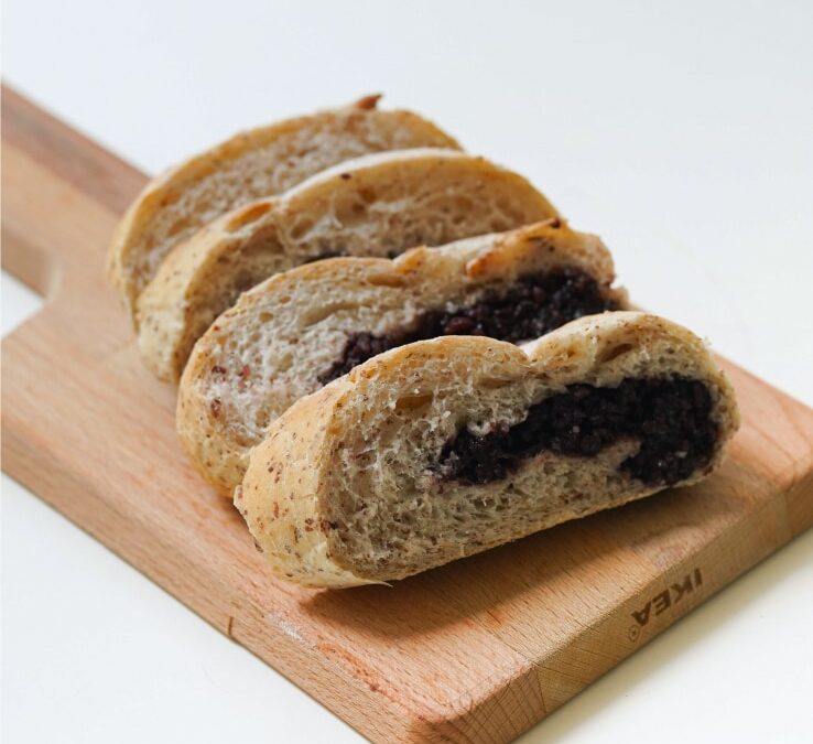 Blueberry pastry based on flax flour