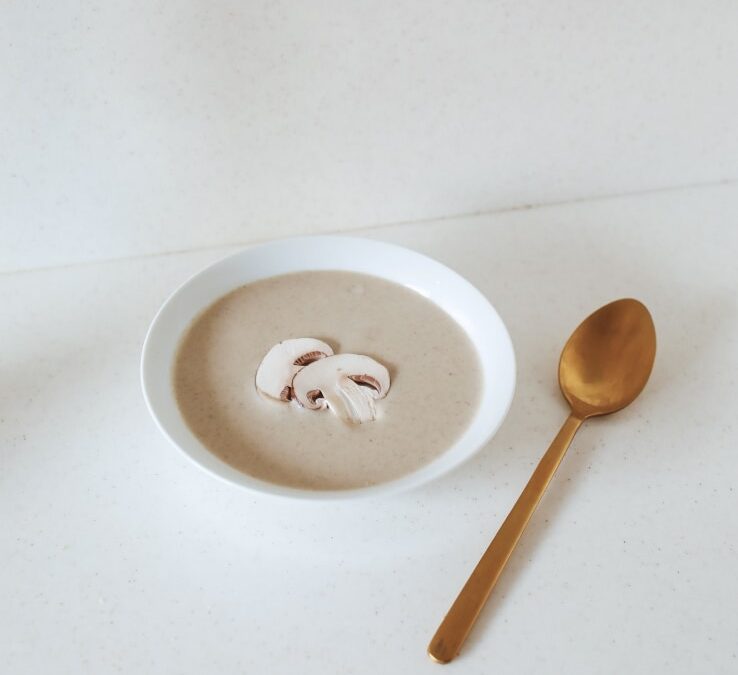 Organic fresh mushroom soup