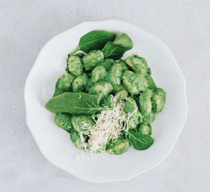 Green Gnocchi in Pesto Sauce